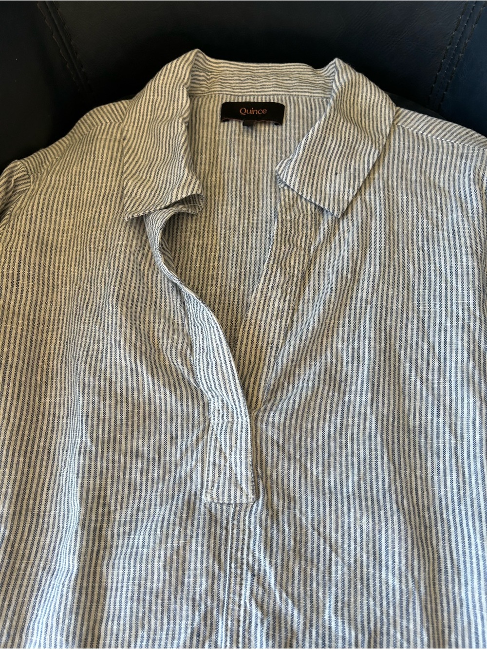 NEW 100% European Linen Short Sleeve Popover Top M - Picture 5 of 7